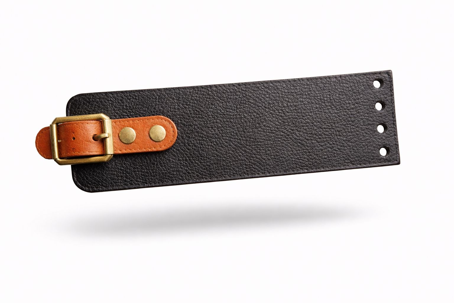 Klapka ze skóry czarna z klamerką (+30zł)